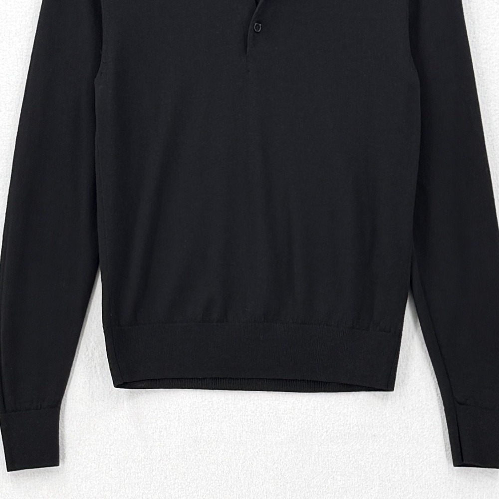 Uniqlo Polo Sweater Women Extra Small Black Wool Long Sleeve Knit Top - Picture 8 of 13